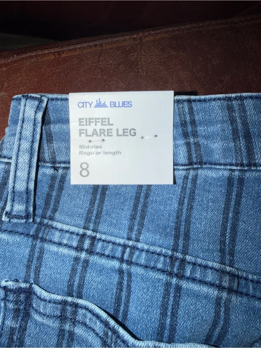 Striped Blue Wide-Leg Women’s Jeans